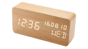 Wooden LED Clock With Calender EC-W030 by GADGETEER.COM