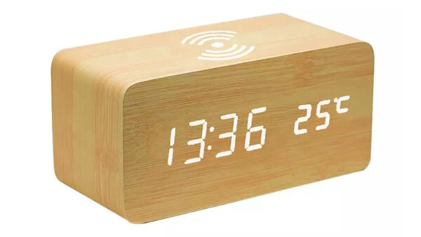 Wooden Clock With Date Time Temperature by GADGETEER.COM